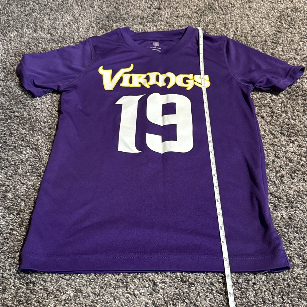 NFL Purple Vikings Kids Short Sleeve Performance Fabric Tee